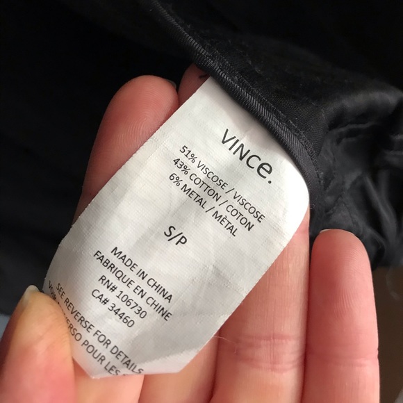 VINCE long military style jacket. Black. Size S - Picture 7 of 7